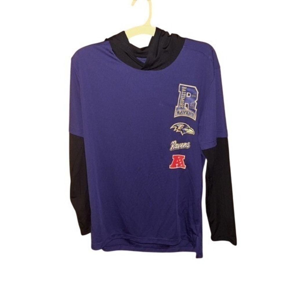 NFL Baltimore Ravens Long Sleeve Hoodie Purple Team Apparel Youth L‎ NWT